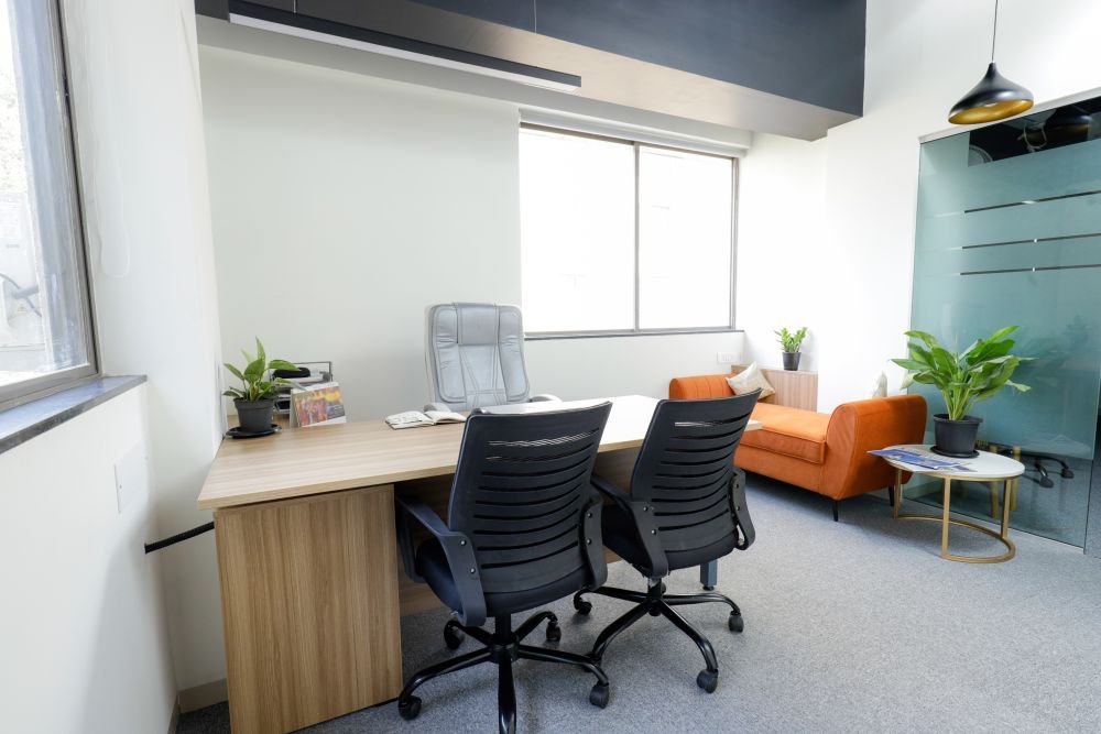 Directors cabin in a managed office by Workin Space, Pune